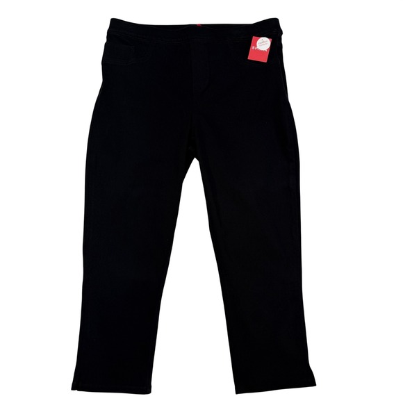 SPANX Denim - NEW Spanx Leggings Women XL Black Cropped Denim Style Pull On Stretch NWT